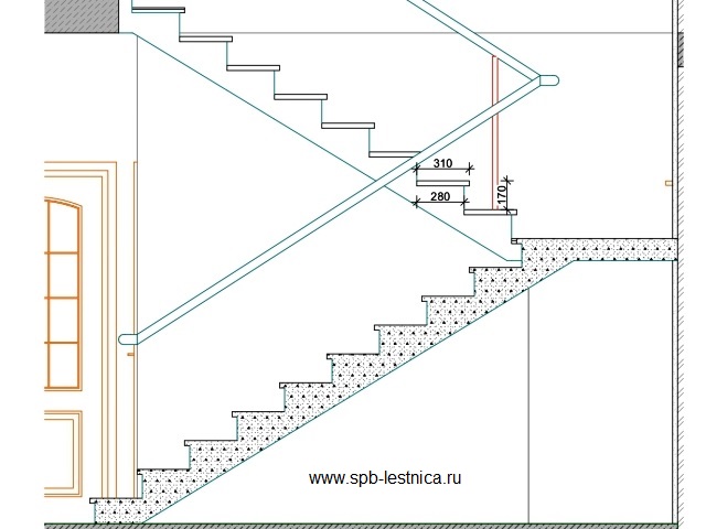 проект лестницы с площадкой