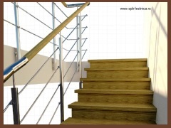 дизайн отделки бетонной лестницы с хромированным ограждением