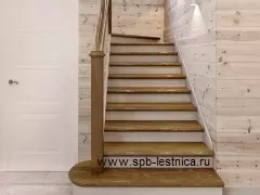 дизайн отделки бетонных ступеней лестницы дубом
