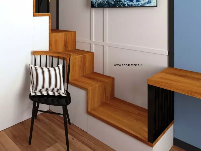 Дизайн проект лестницы на антресольный этаж