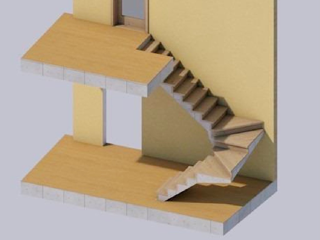 проект лестницы с забежными ступенями