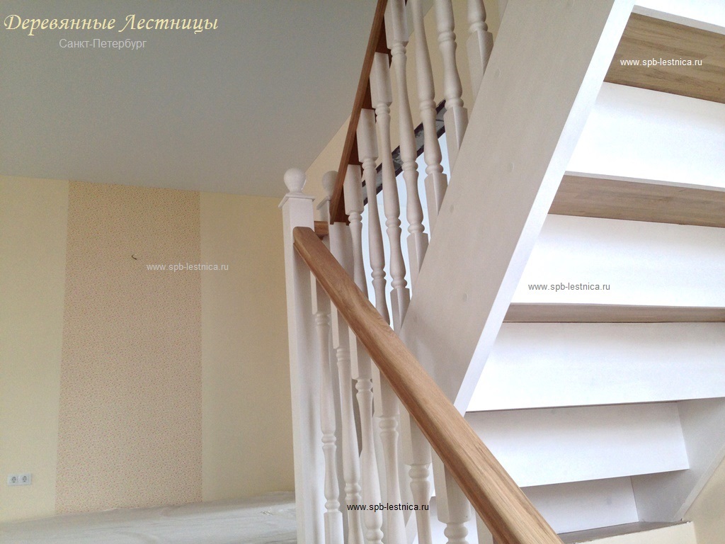 лестница из сосны и дуба с 1 на 2 этаж