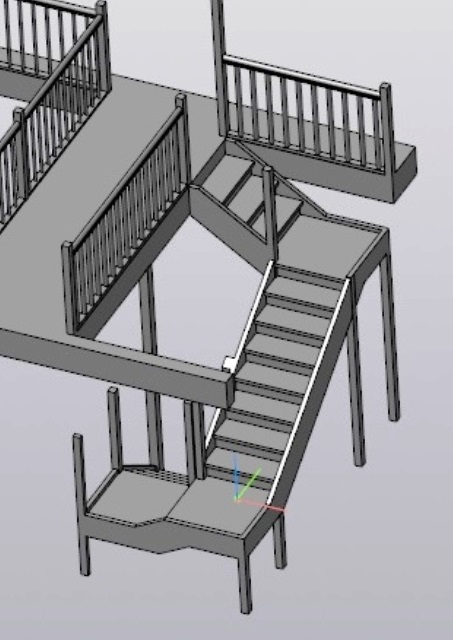 детальный проект деревянной лестницы с поворотом на 270 градусов