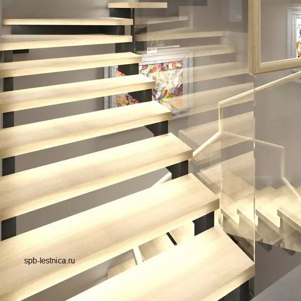 дизайн лестницы со стеклом