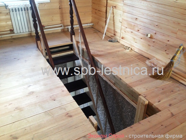 установка деревянной лестницы