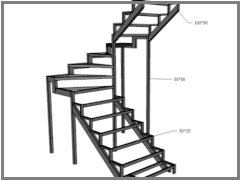 проект лестницы из металла с поворотом на 180 градусов