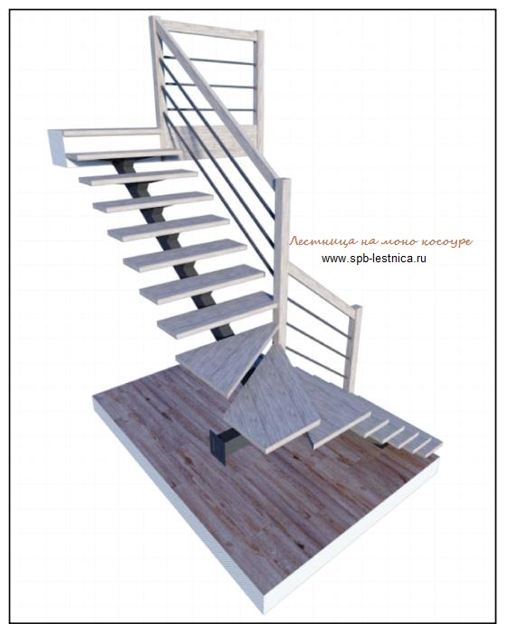отделка каркаса лестницы из металла деревом