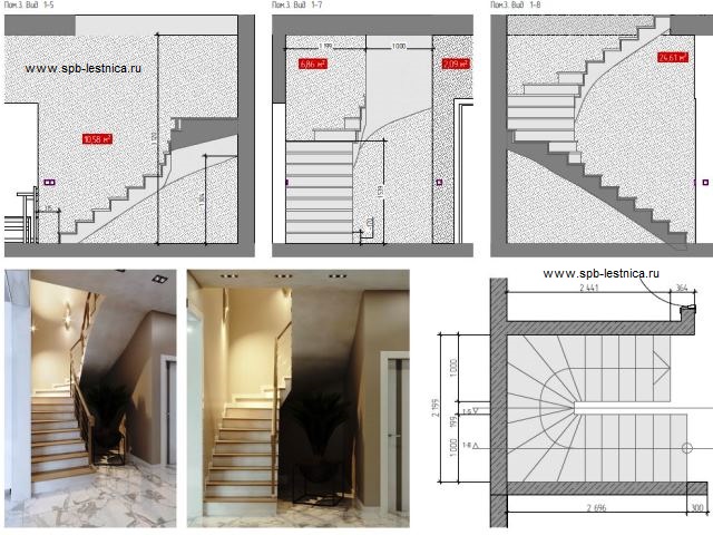 дизайн проект отделки бетонной лестницы деревом