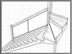 чертежи деревянной лестницы со стеклянным ограждением