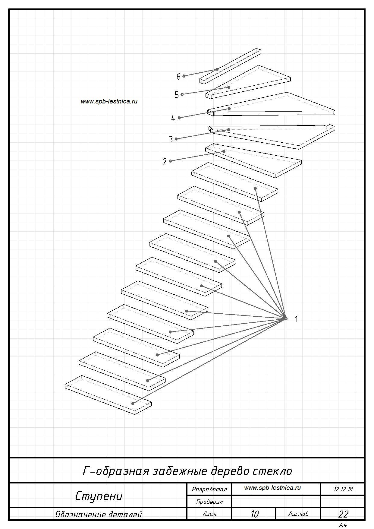проект деревянной лестницы на косоуре и с врезкой в тетиву