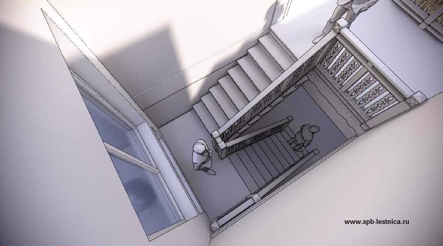 проект лестницы с площадкой