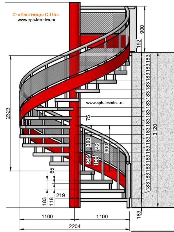 проект винтовой лестницы из металла