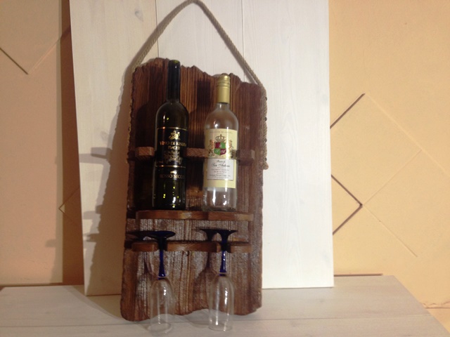 подарочная подставка под вино и бокалы модель винница-2