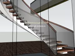 дизайн лестницы с ограждением из стекла